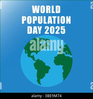 World Population Day 2025 vector design template for posters, banners, and cards. Vibrant global background, perfect for raising awareness. Stock Vector