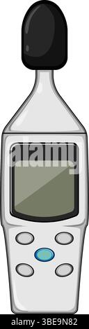 sensor noise level meter cartoon vector illustration Stock Vector Image ...