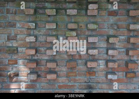 Red brick walls arranged in such a way look artistically good if used as a background image for an advertising design. Stock Photo