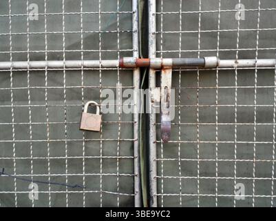 The Wire Mesh cage and canvas of the door of the truck roof Stock Photo