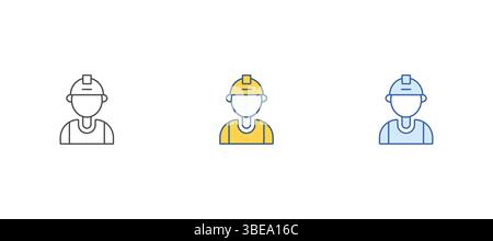 Engineer work vector icon set. Maintenance by technician and construction worker symbol concept. Stock Vector