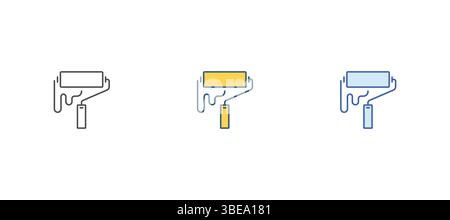Paint icon vector isolated on white background. Paint brush vector icon. Paint roller icon Stock Vector