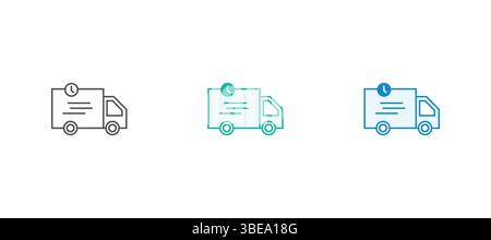 Fast shipping delivery truck flat icon for apps and websites. Vector Illustration Stock Vector