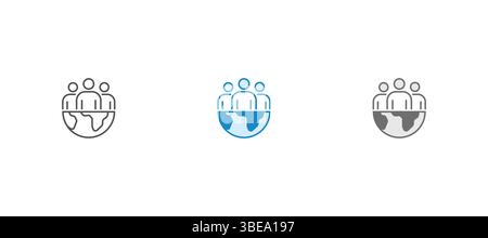 Group of people from diverse culture icon. Cooperation and teamwork. Community of friends or volunteers committed to social issues for peace Stock Vector