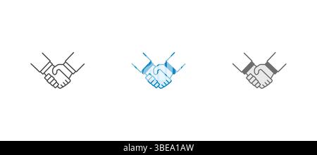 Handshake icon, Business agreement handshake vector Stock Vector