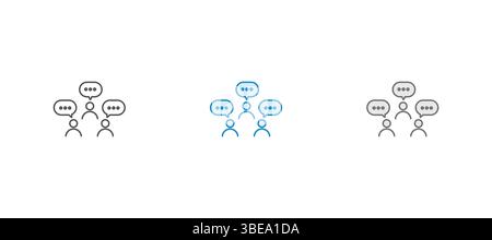 Speaking icon set. Communication icons collection. Containing discussion, speech bubble, talking, consultation and conversation icon vector Stock Vector