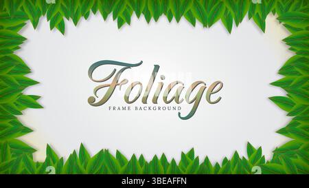 Vibrant vector with lush green foliage frame and central white space Stock Vector