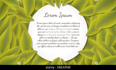 Circular Green Leaf Frame with Text Area Stock Vector