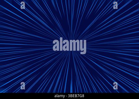 Dynamic blue abstract burst rays on a dark background creating energy effect Stock Photo