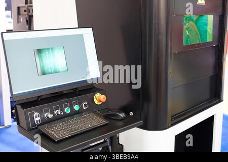 Workstation for high-precision laser welding, cutting and micromachining Stock Photo