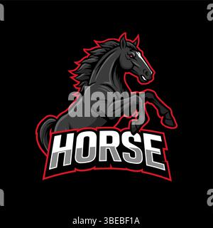Horse esport mascot logo design Stock Vector