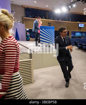 Brussels, Belgium. 28th May, 2025. Press conference of the two European Commissioners, Ekaterina Zakharieva and Stephane Sejourne, to present Choose Europe. - 28/05/2025 - Belgium/Brussels/Brussels - Sacha Leon/Le Pictorium Credit: LE PICTORIUM/Alamy Live News Stock Photo