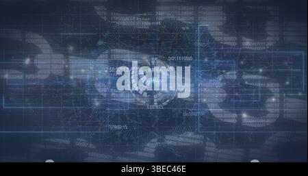 Image of data processing over chains Stock Photo