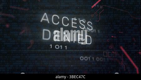 Image of acces denied text over data processing Stock Photo