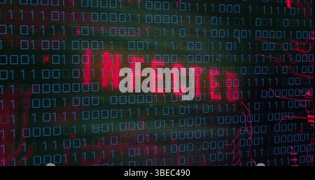 Image of data processing over infected text Stock Photo