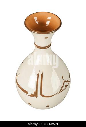 A vintage oriental ceramic vase isolated on a white background Stock Photo