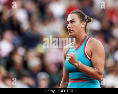 Paris, France. 28th May, 2025. Aryna Sabalenka during the 2025 Roland