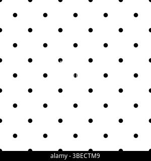 Polka dot black and white seamless pattern hand drawn vector illustration, decorative monochrome texture of round circles in random order, simple mini Stock Vector