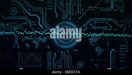Composition of computer processors and circuit board Stock Photo