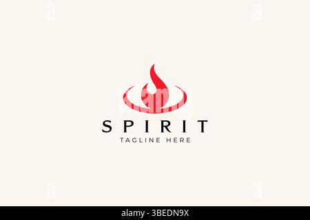 Spirit Red Flame Logo Simply Abstract Shape Eye Fire Concept Esoteric Sign Symbol Stock Vector