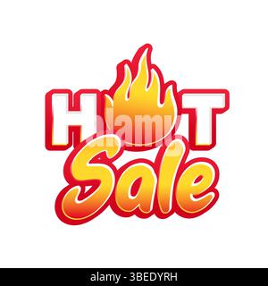 Hot sale promotion label graphic element for deals and discounts promotion Stock Vector
