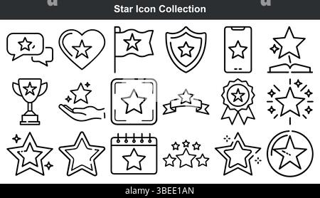 Star icon collection rating success achievement award Stock Vector