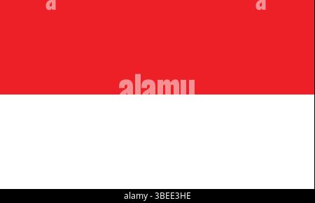 Flag of the Republic of Indonesia red and white vector design Stock Vector