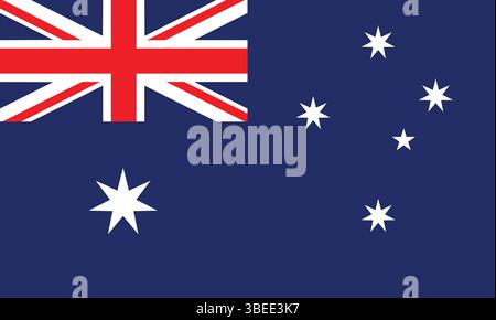 Australian flag vector design. National flag illustration. Stock Vector