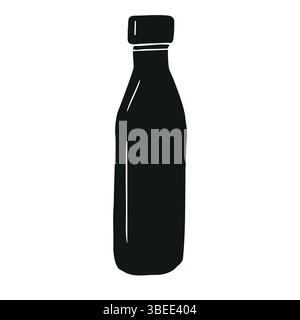 Vector hand drawn sketch doodle thermo bottle isolated on white background Stock Vector