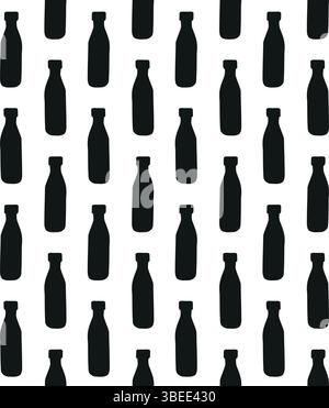 Vector seamless pattern of thermo bottle Stock Vector