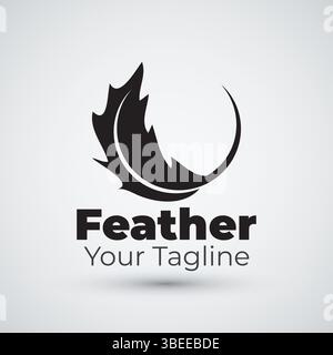 Feather logo icon illustration vector template Stock Vector