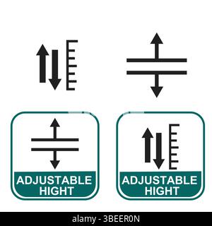 Adjustable height vector logo badge. Suitable for business, web, and product label   Adjustable height icon symbol set Stock Vector