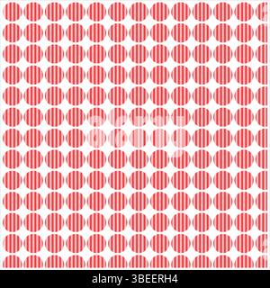 Red and white repeating circular pattern design for backgrounds and decorative graphic elements Stock Vector