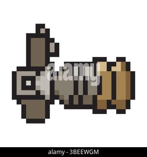 Camera in pixel art style Stock Vector