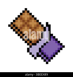 Chocolate bar in pixel art style Stock Vector