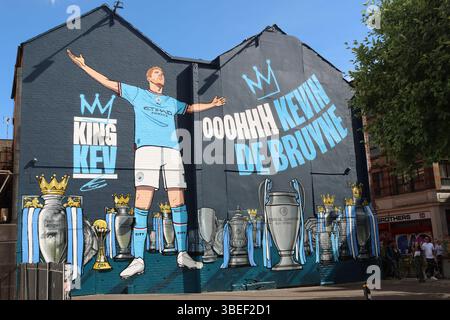 Northern Quarter, Manchester, England 28th May 2025 Kevin De Bruyne mural in the Northern Quarter,  He is a Belgian professional footballer who played for Premier League club Manchester City Ged Noonan/Alamy Stock Photo