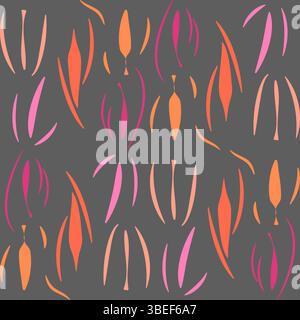 An elegant vector illustration featuring abstract flame-shaped elements in pink, orange, and purple on a gray background, perfect for adding a stylish Stock Vector