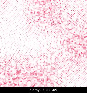Pink halftone circular dot pattern background with gradient fade and abstract radial design in light modern style Stock Vector