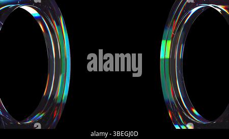Glass circle composition. Computer generated 3d render Stock Photo