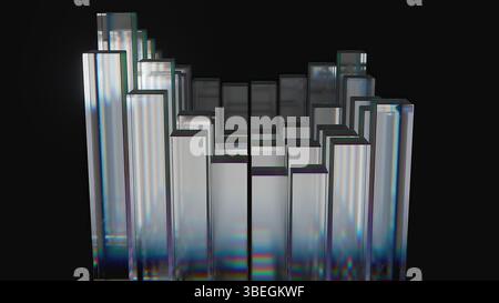 Waves glass cylinders. Computer generated 3d render Stock Photo
