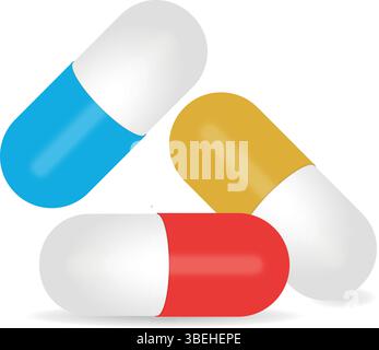 Realistic medicine capsule vector illustration Stock Vector