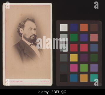 This black and white photograph, taken between 1875 and 1895, shows Arnold von Salis. The portrait is mounted on a cabinet card, typical of the time period. Stock Photo