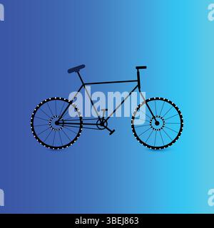 Minimalist Bicycle Illustration on a Blue Gradient Background for Modern Design Stock Vector