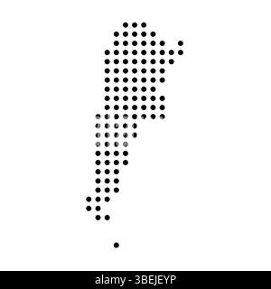 Argentina country dotted map. Black spot pixel illustration isolated on white background. Vector circle mosaic. Stock Vector