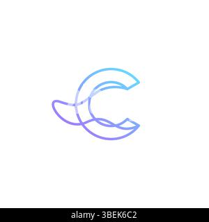 Letter C Line Logo Design Stock Vector