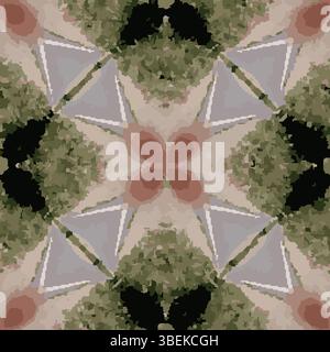 Black Red Green Geometric Vector Pattern Stock Vector