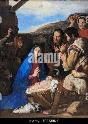 Jusepe de Ribera's 1650 painting 'L'Adoration des bergers' (Adoration ...