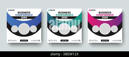 Modern digital business conference social media post or web banner design layout template. digital business conference social media post, advertising Stock Vector