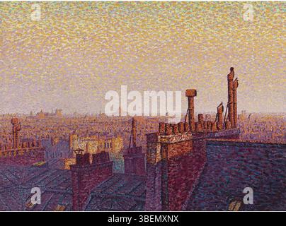 Gustave Cariot Les Toits Rouges LES TOITS DE PARIS, COUCHER DE SOLEIL Stock Photo - Alamy