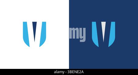 Modern and strong security V logo design Stock Vector
